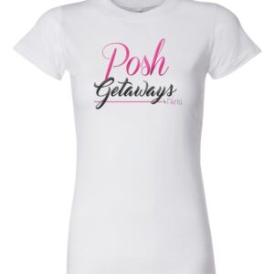 Womens White Fitted Tee with Classic Logo